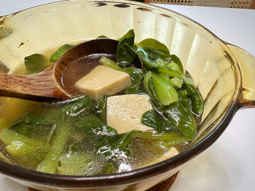 小白菜冻豆腐汤