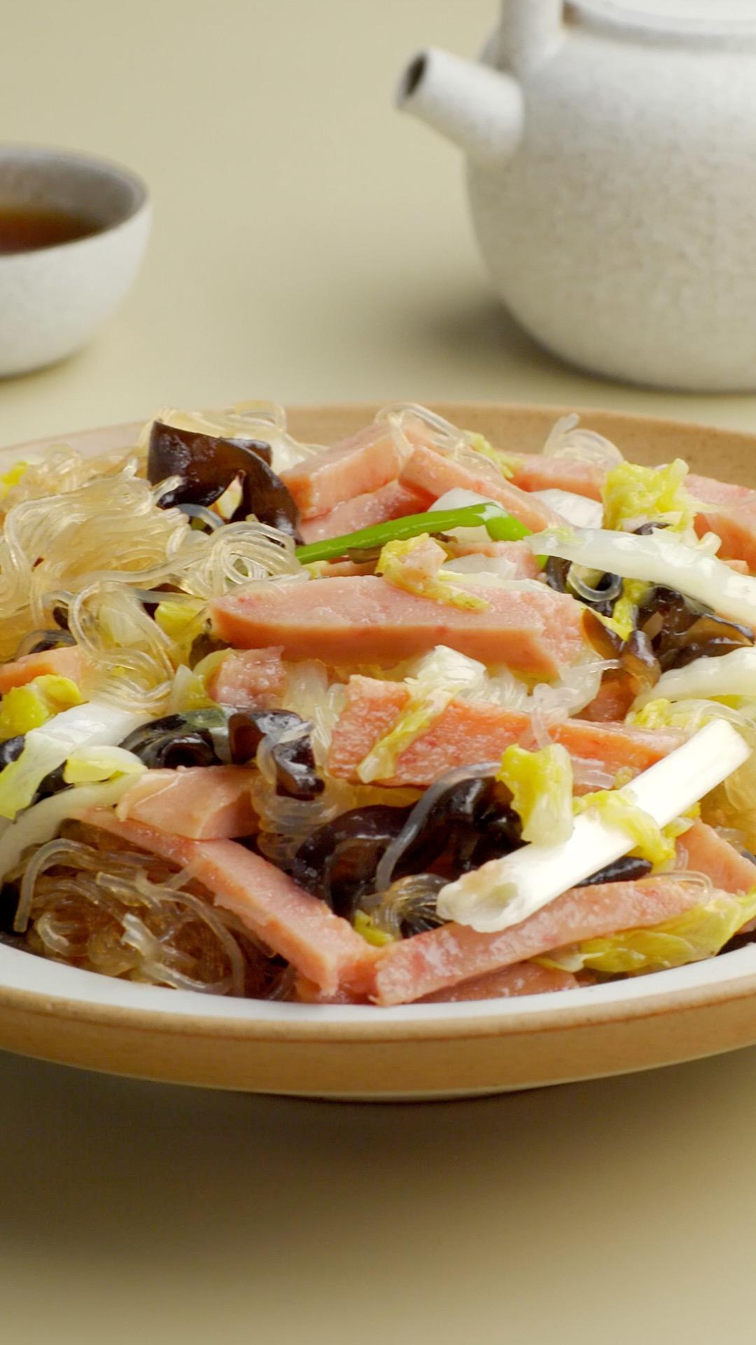 午餐肉炒白菜粉丝的做法