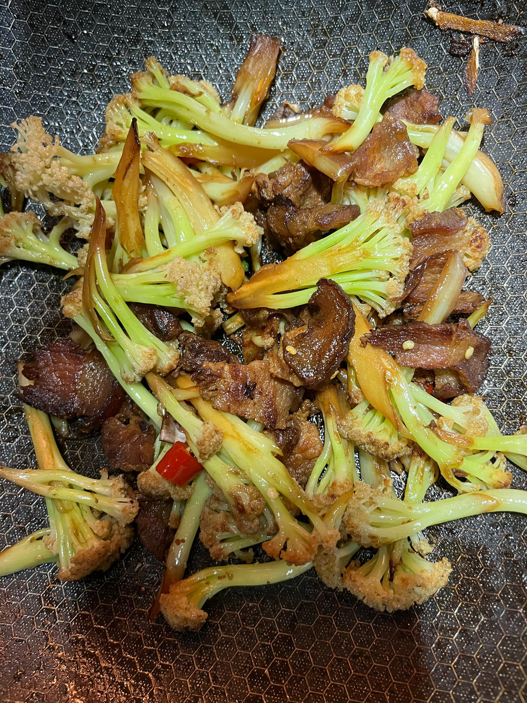 干煸菜花（花菜炒肉）