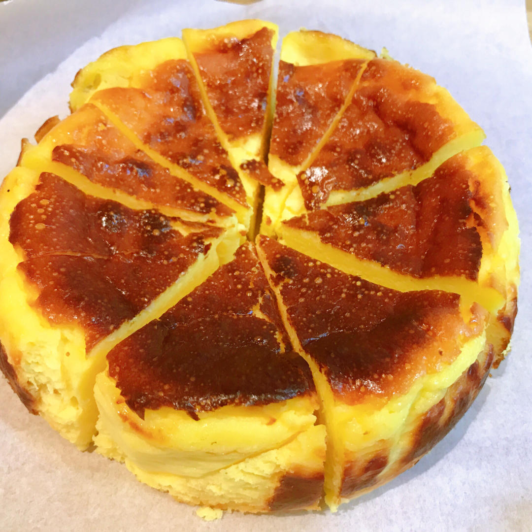 快手的网红basque cheesecake巴斯克焦芝士蛋糕