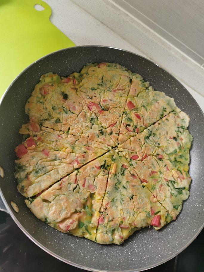芹菜叶鸡蛋饼