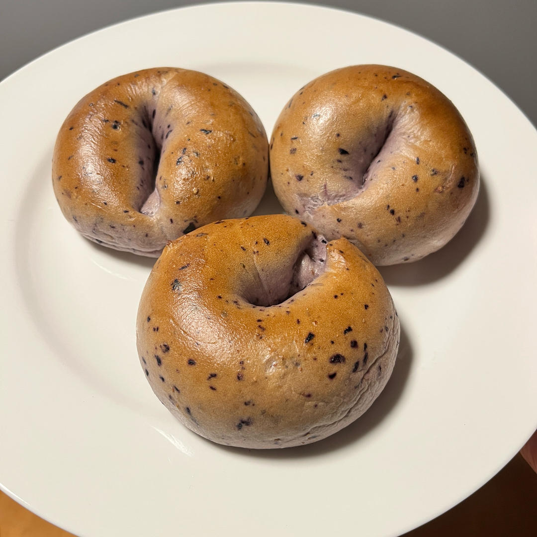 蓝莓🫐乳酪贝果🥯/步骤详细/简单好做