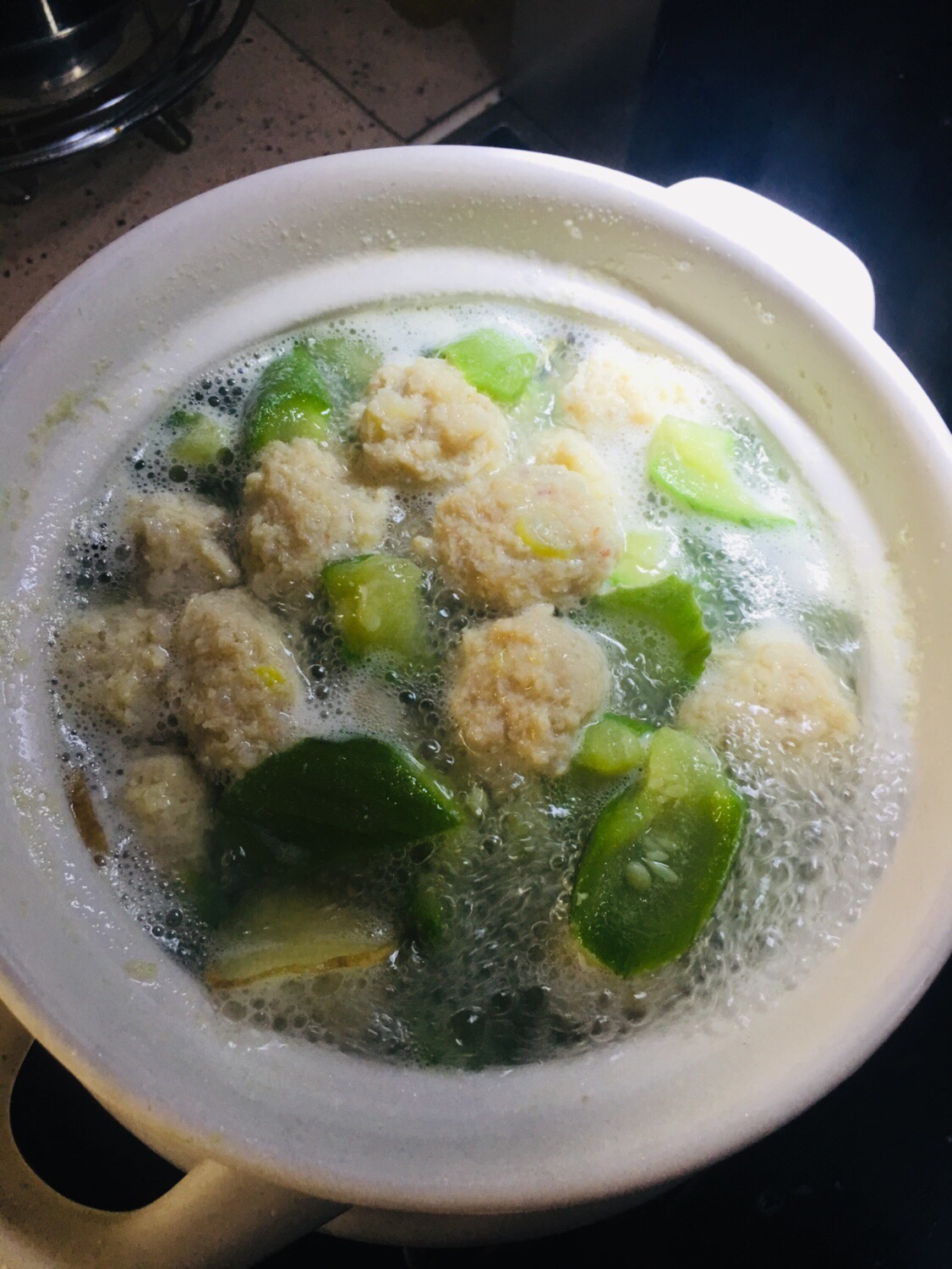 春季养生汤～虾滑丝瓜汤的做法 步骤12