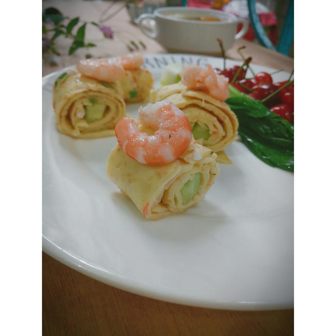 燕麦虾仁蛋卷