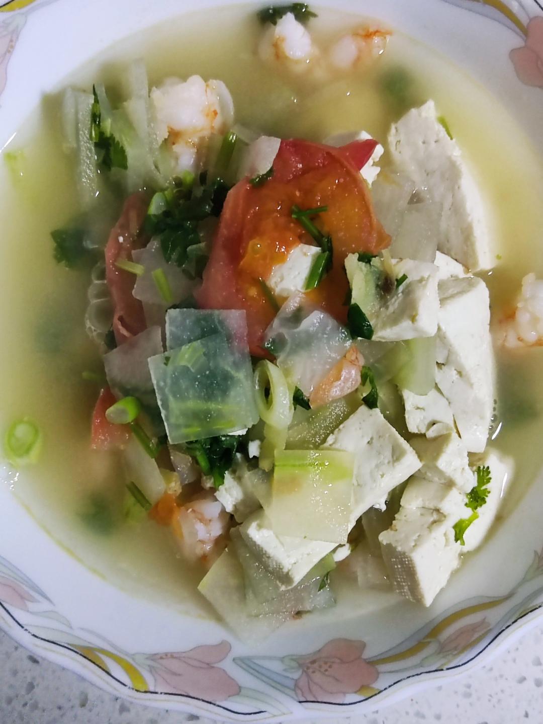 冬瓜虾仁豆腐汤