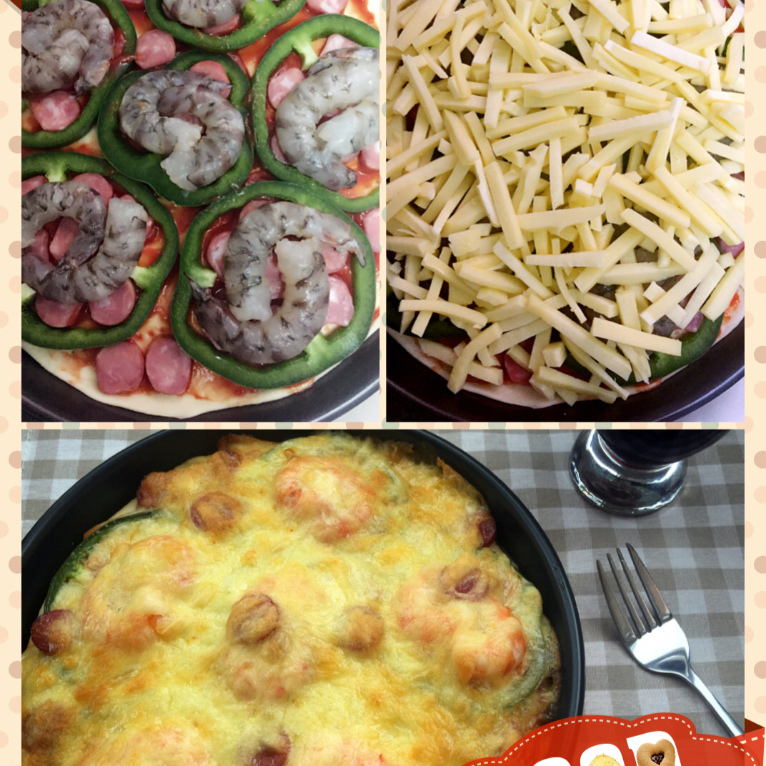 厚底鲜虾培根披萨