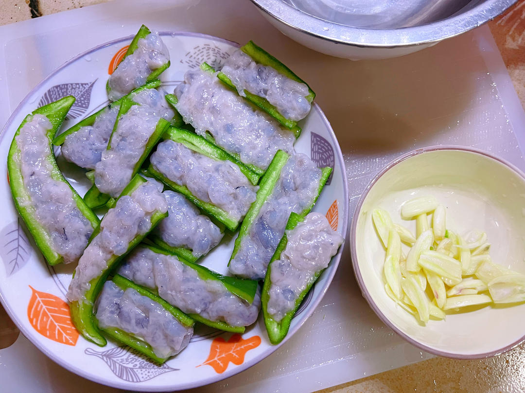 超下饭青椒酿虾滑