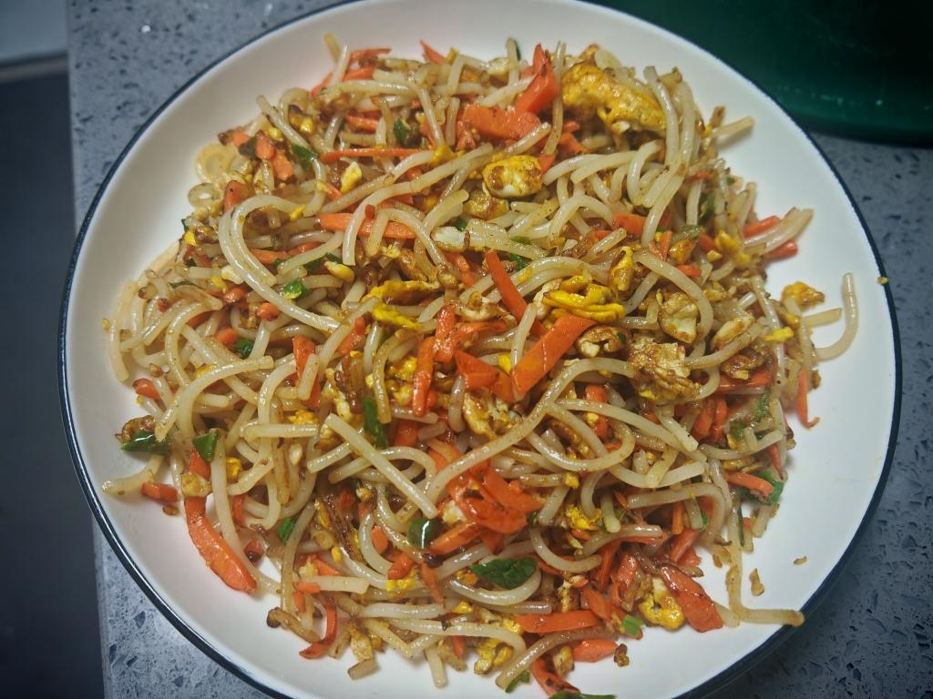 鸽子版鸡蛋炒粉教程