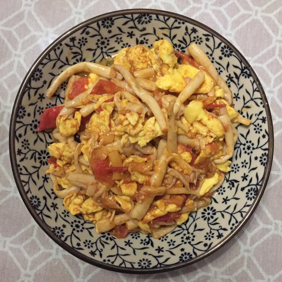 茄汁海鲜菇滑蛋