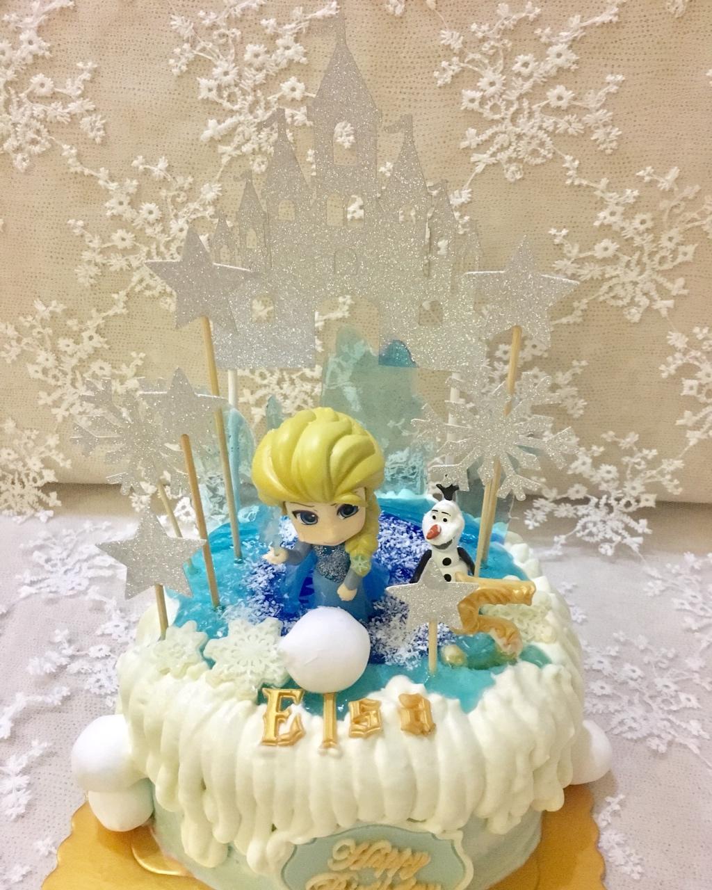 冰雪奇缘主题双层蛋糕--Frozen艾莎