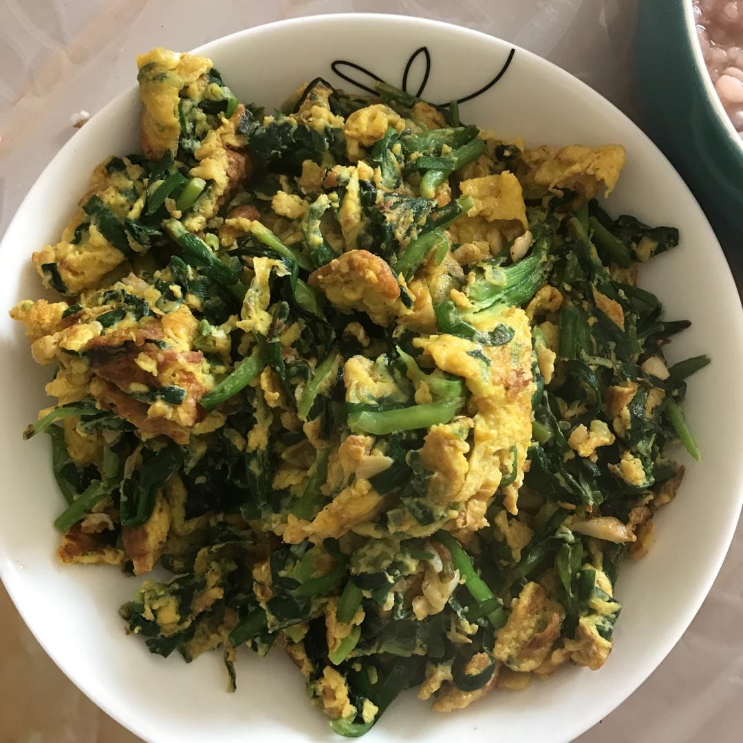 旁堇做的韭菜炒鹅蛋