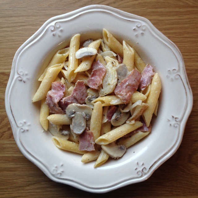 奶油蘑菇培根意大利面