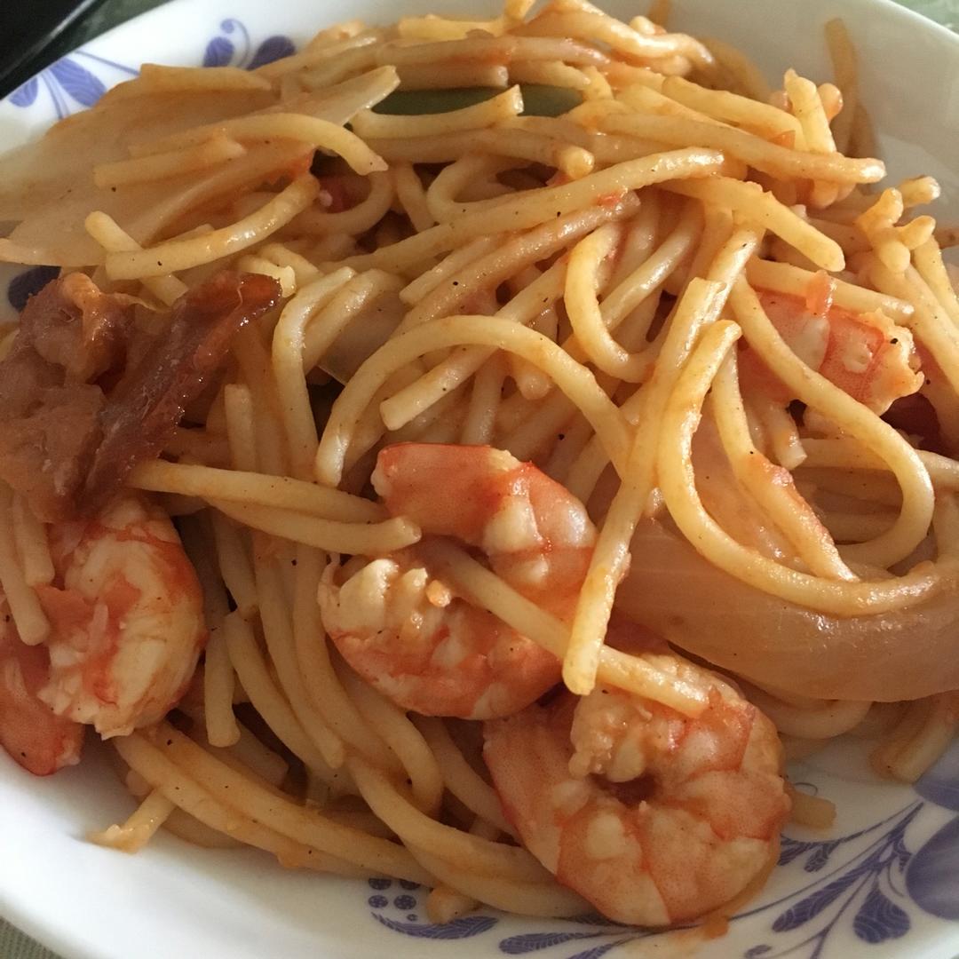 #挑战必胜客#西班牙风情海鲜意面