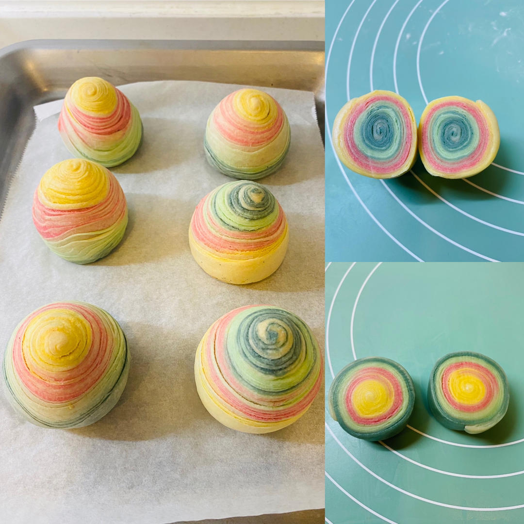 超级好看的彩虹蛋黄酥免费教程！超级详细！按照步骤就能成功！