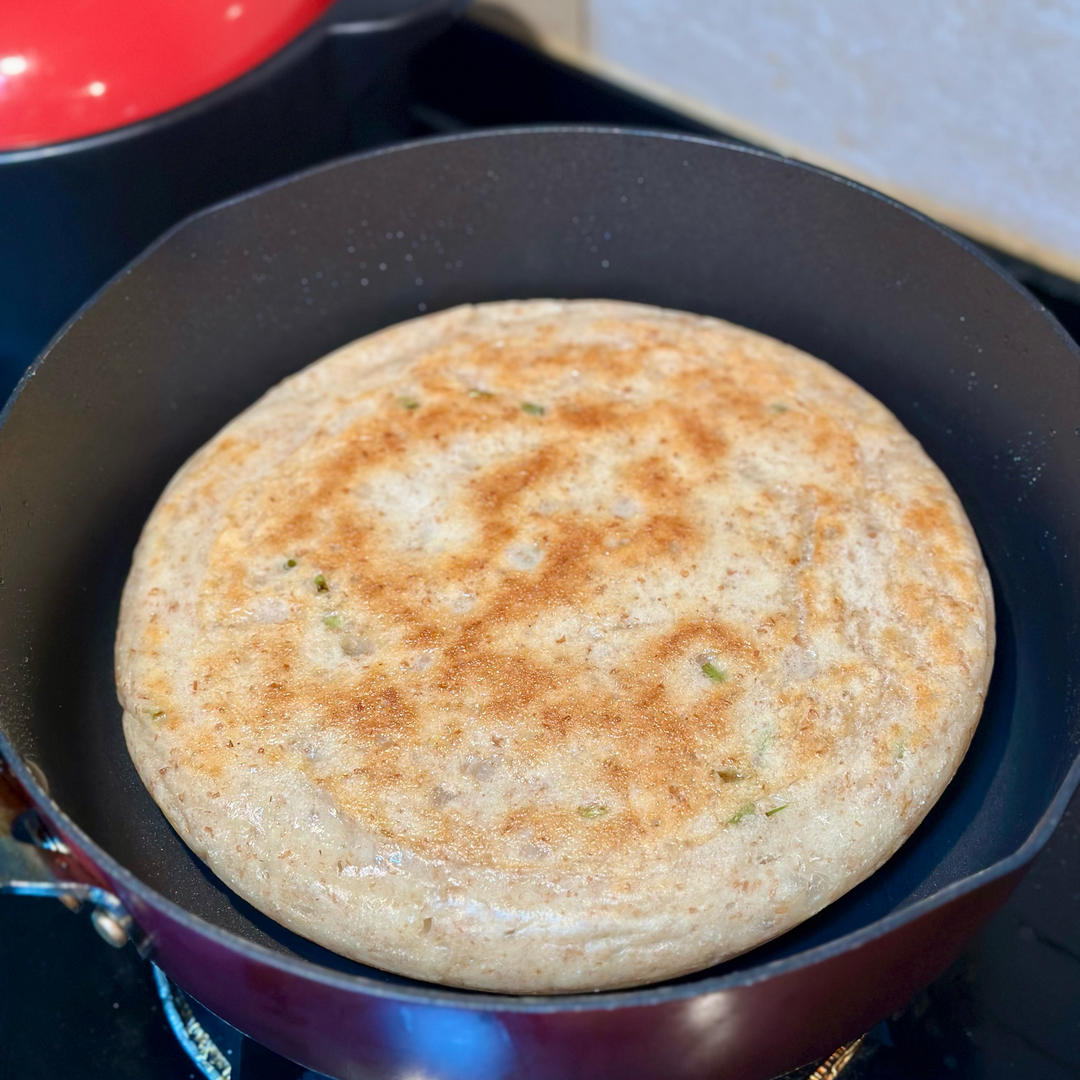 手不沾面做发面大饼