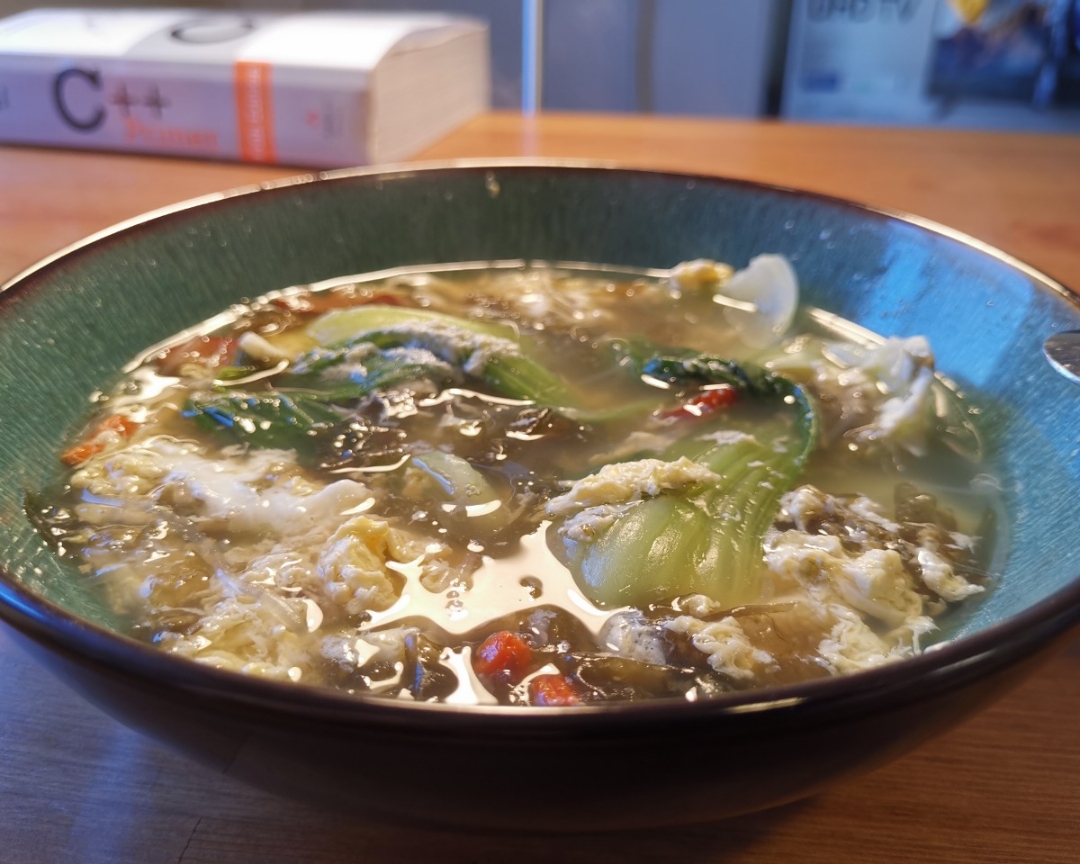 5min青菜紫菜鸡蛋汤的做法