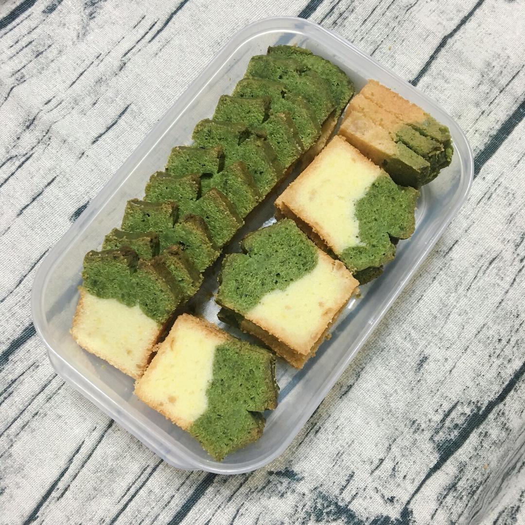 香草&抹茶双拼磅蛋糕（白菜磅）