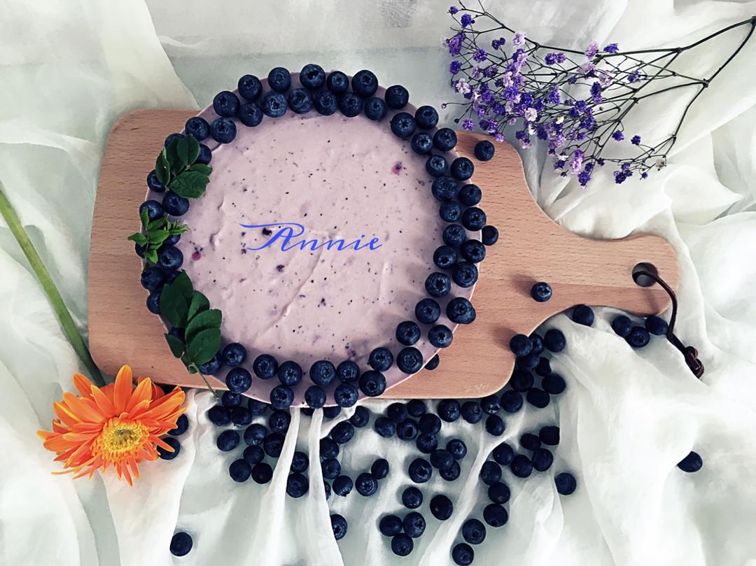 渐变蓝莓冻芝士蛋糕（免烤）