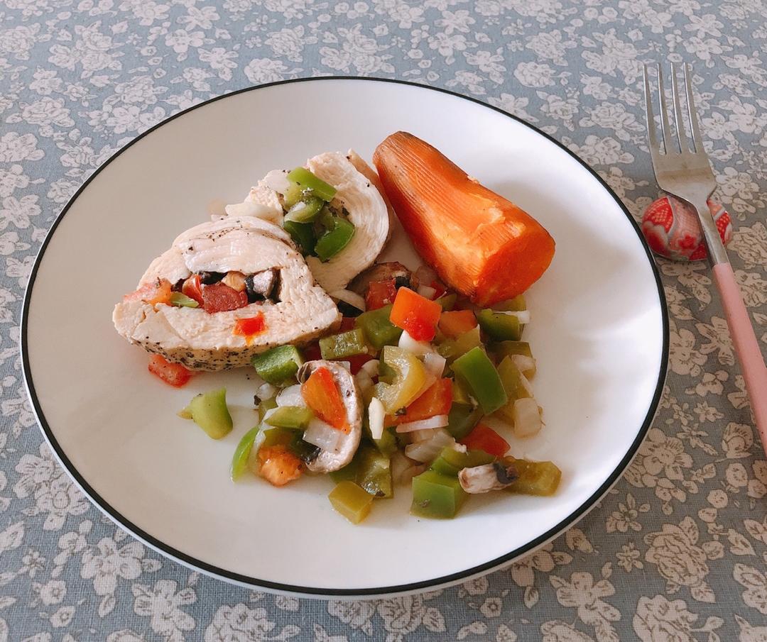 【健康三餐】番茄口蘑蒸鸡胸