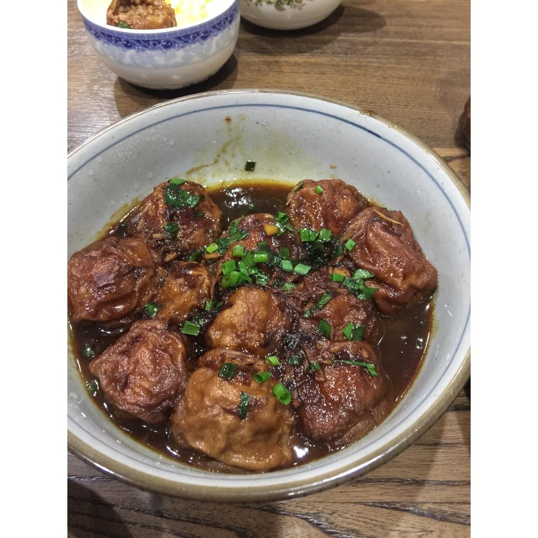 红烧油面筋塞肉