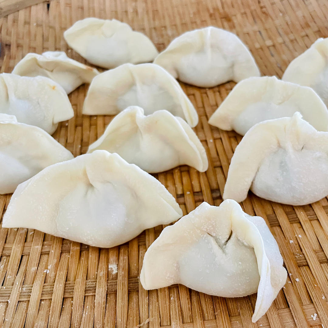 酸豆角拌长豆角加肉末饺子1