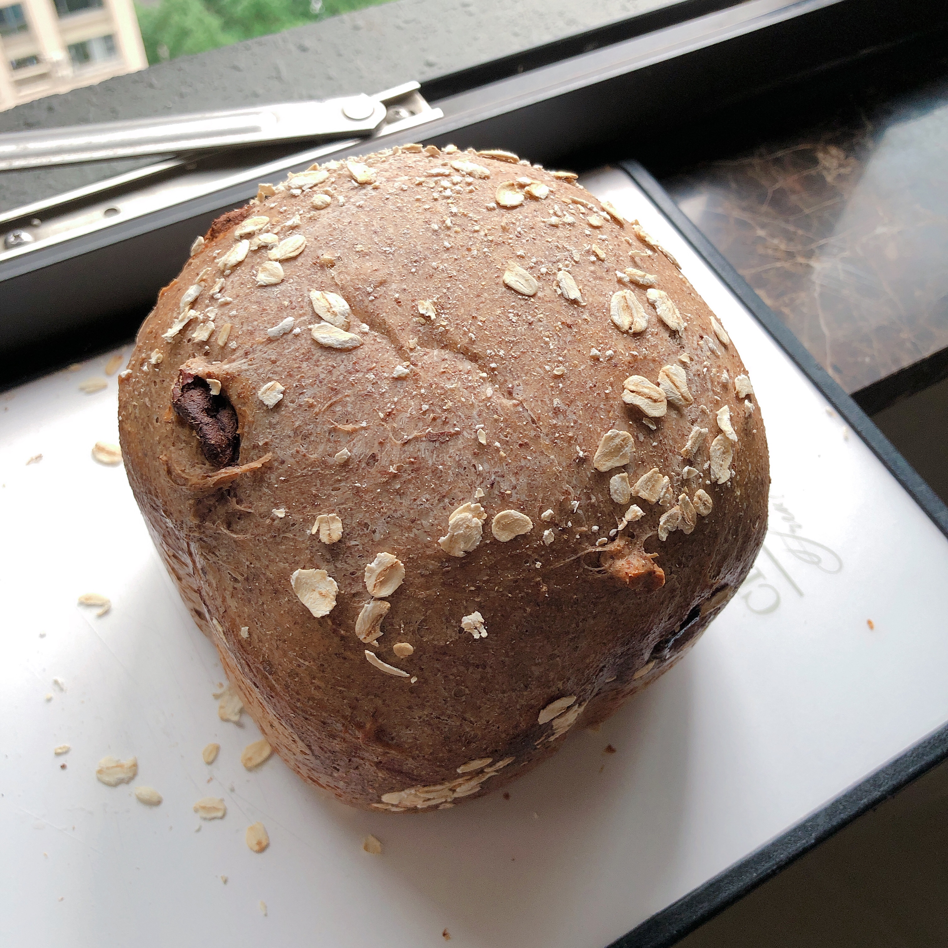【快手】面包机做松软全麦面包