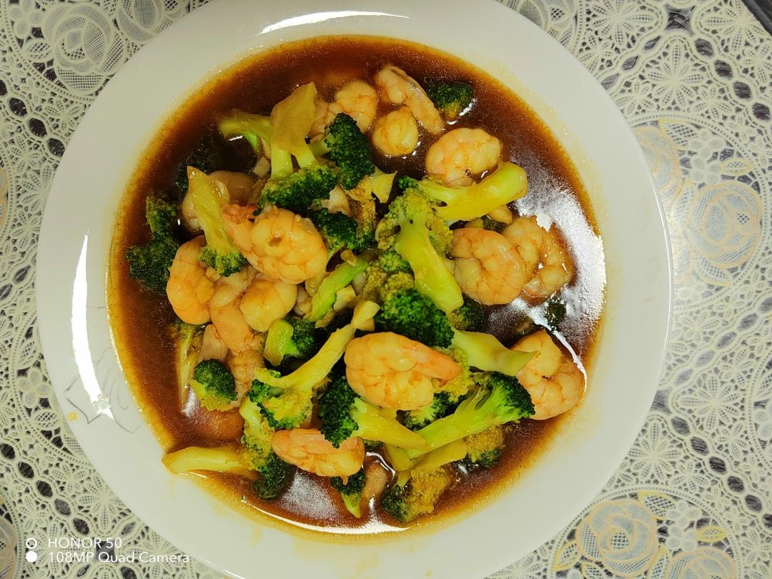 减肥去脂的西兰花炒虾仁