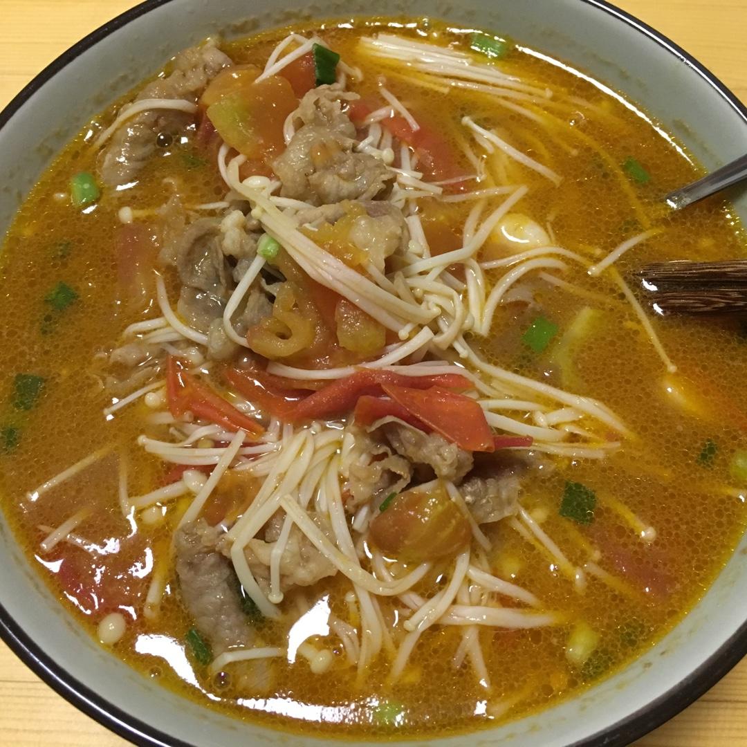番茄滑牛肉汤