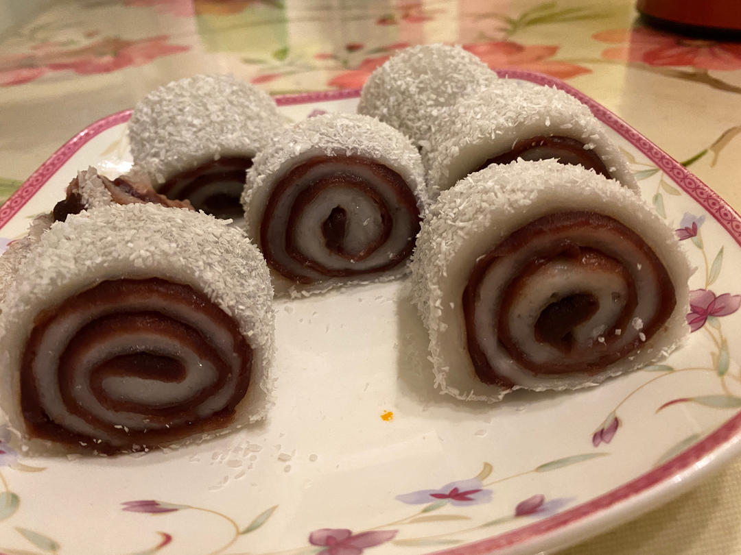 零失败！巨好吃的椰蓉豆沙糯米卷！
