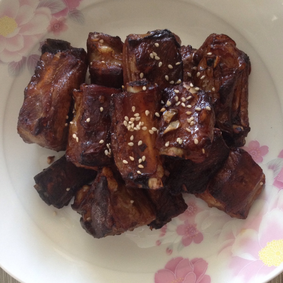 蒜香烤排骨（无油极简版）