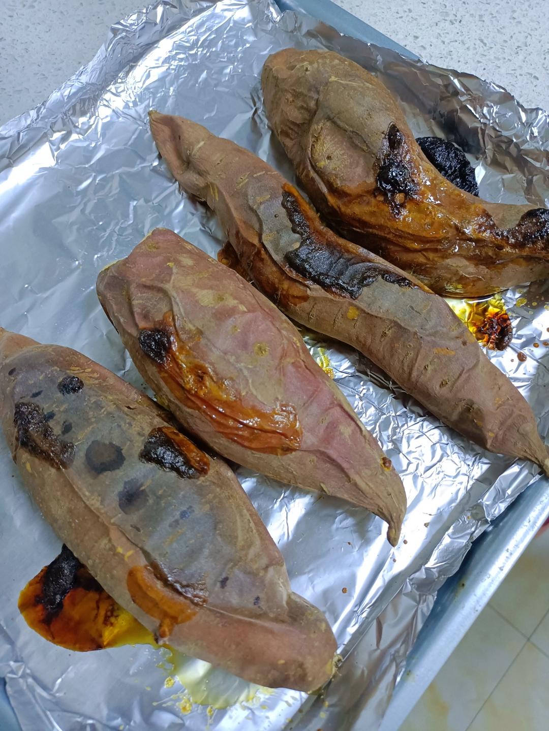 【糯唧唧的烤红薯】糖油四溢皮肉分离外糯里嫩吸溜着吃！