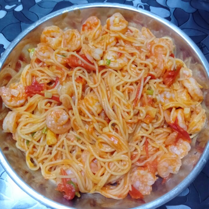 番茄虾仁意面