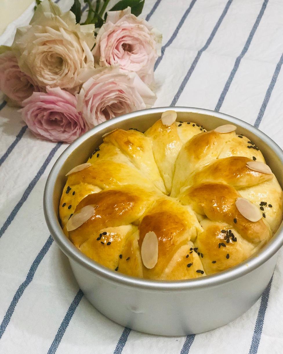 皇冠花朵面包（面包机版和面）