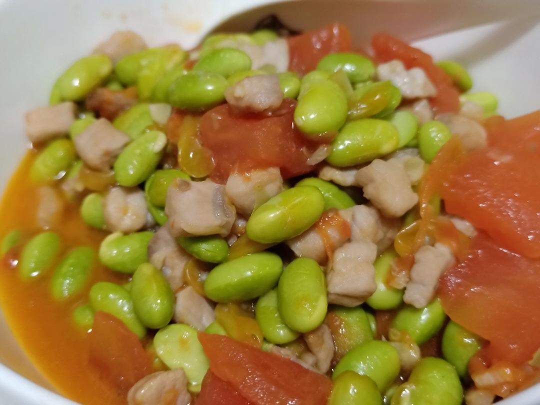 番茄毛豆烧肉丁