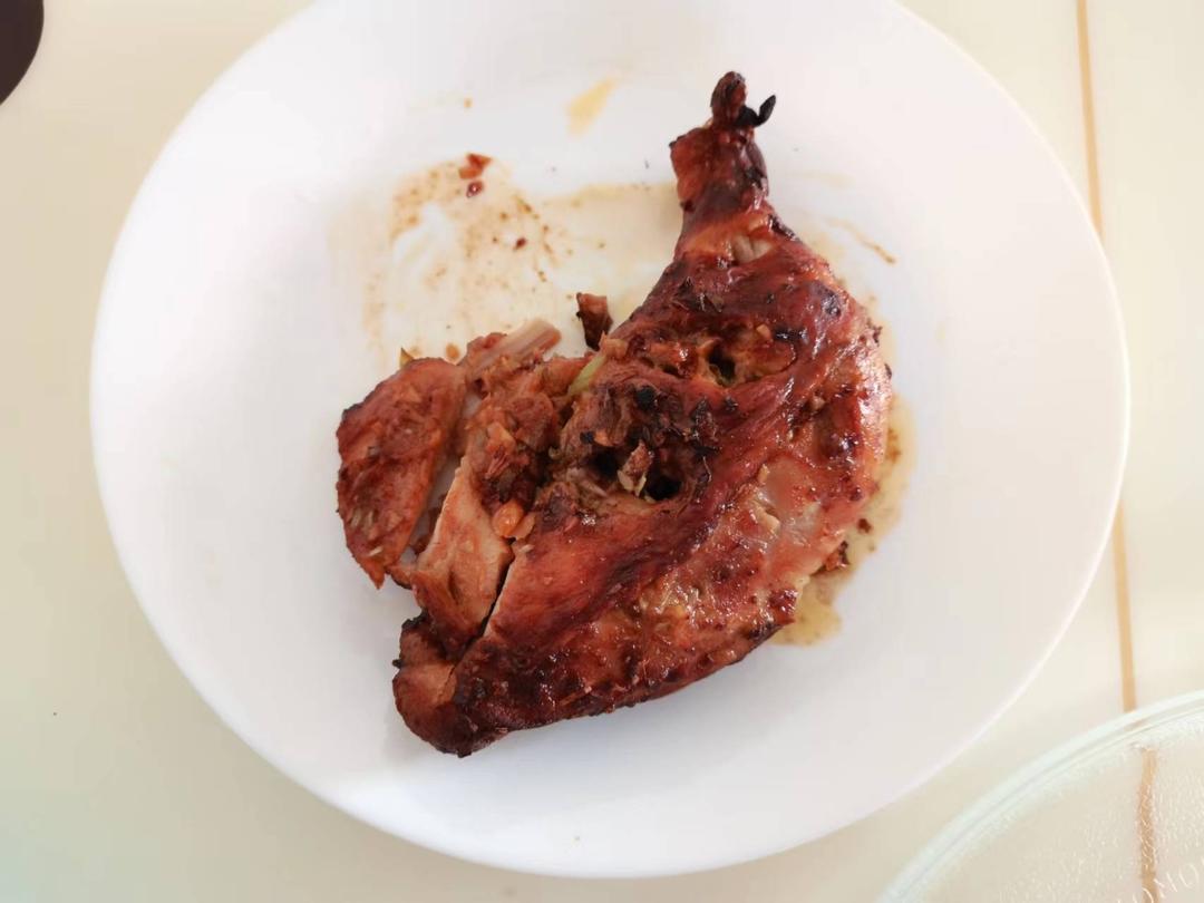 奥尔良大鸡腿空气炸锅我能吃一只