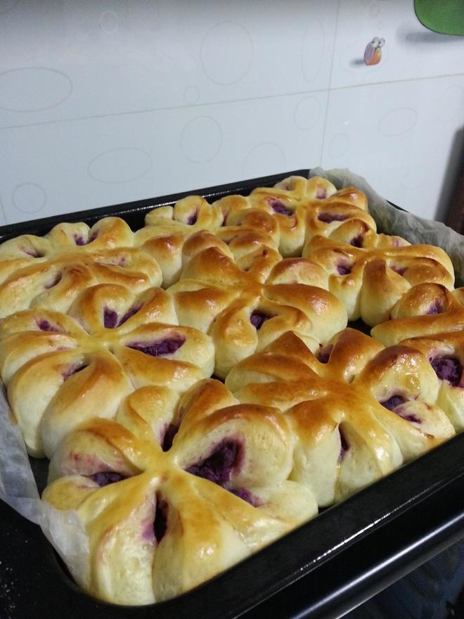 四叶草紫薯面包（汤种）的做法