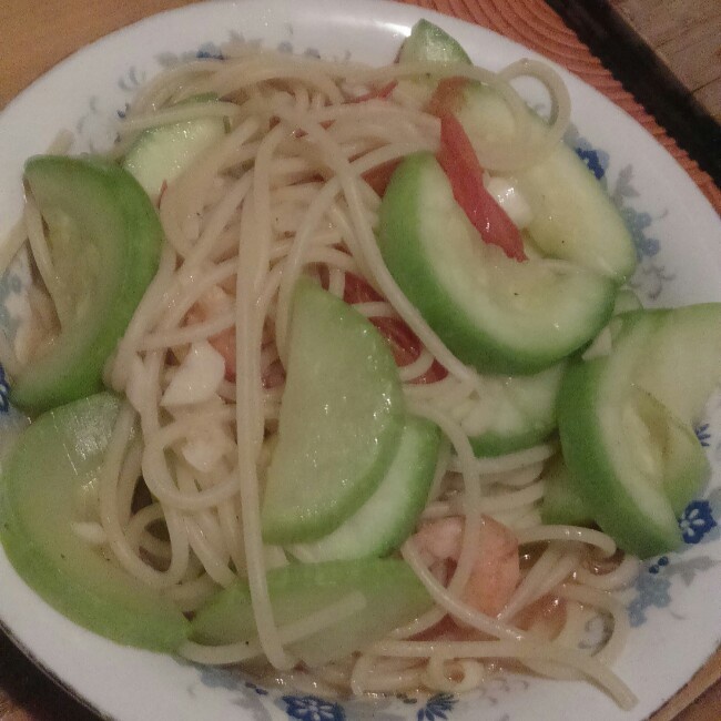 西葫芦海鲜意面