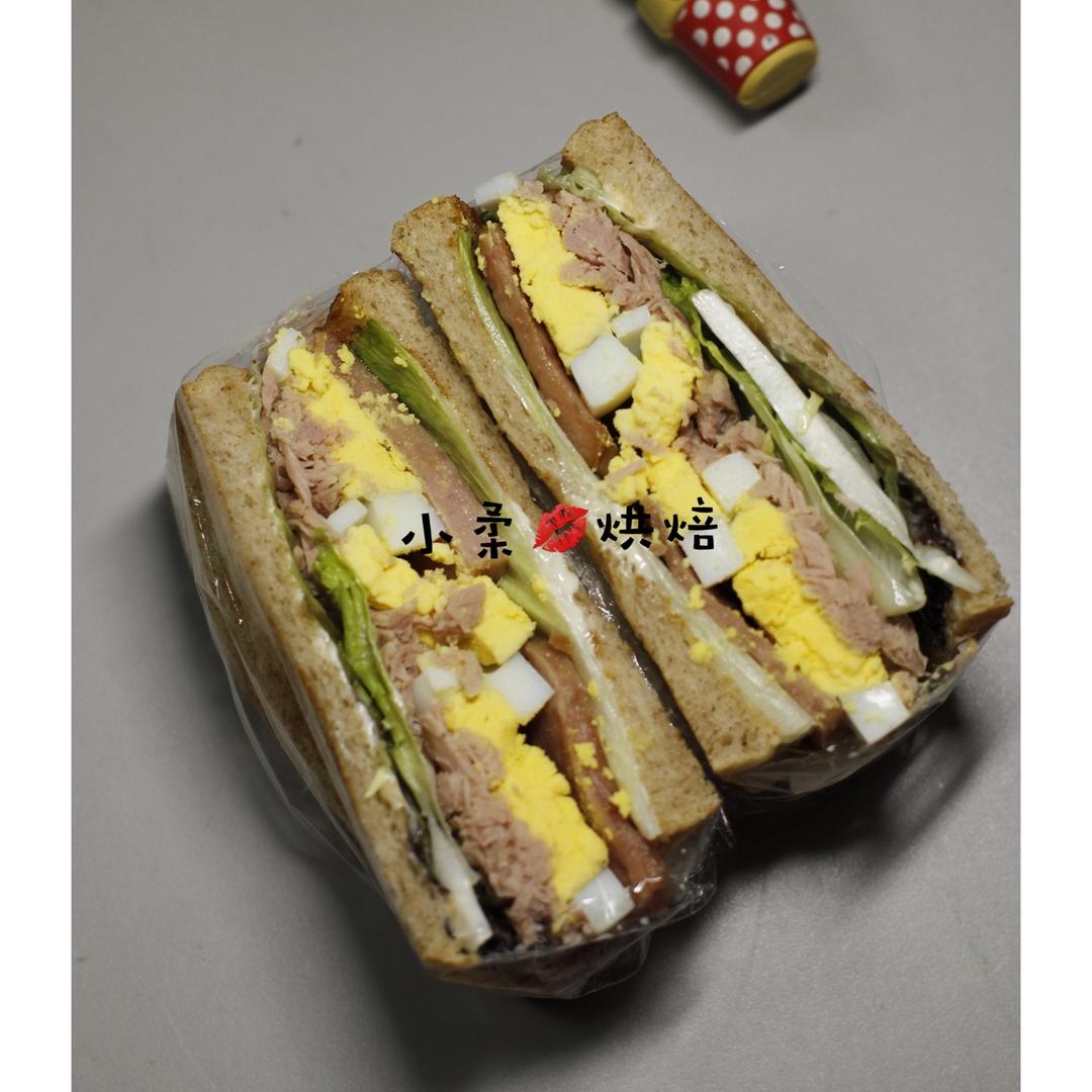 如何做超厚的沼三明治~详细tip！牛油果鸡蛋午餐肉三明治~