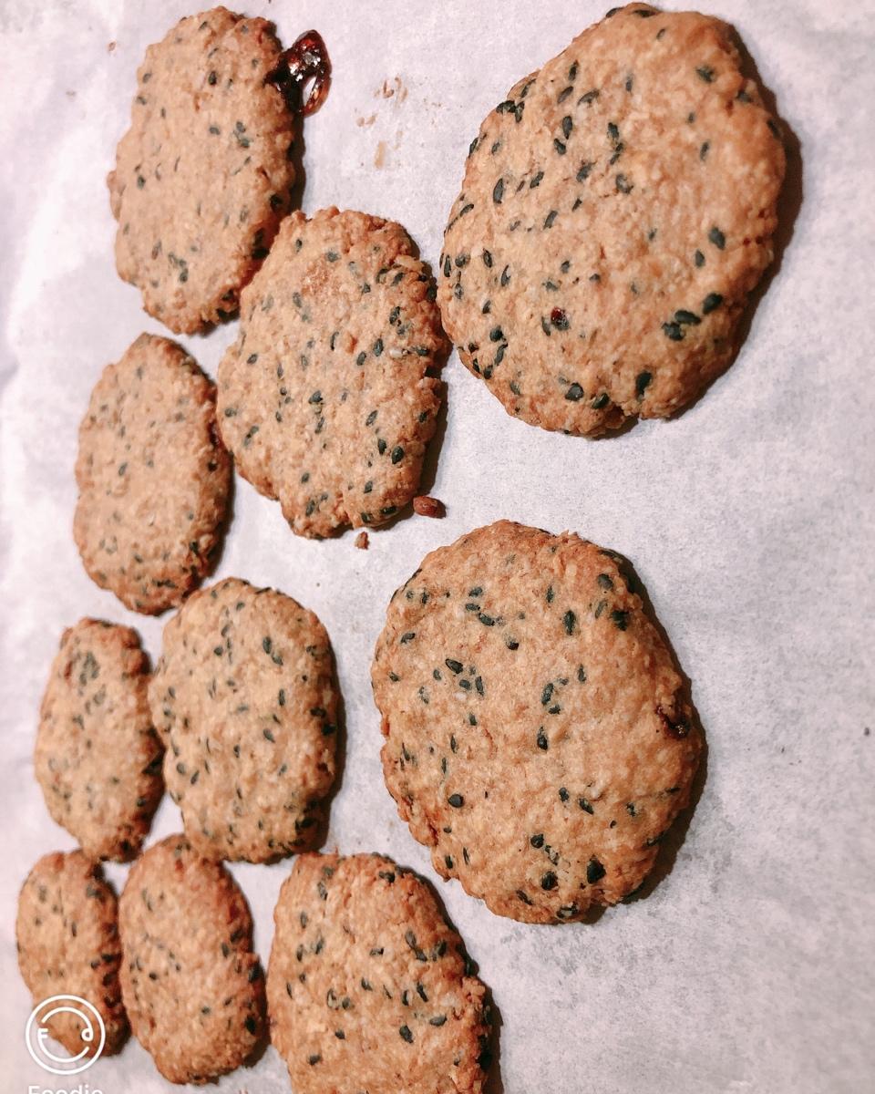 黑芝麻燕麦高纤饼干（无添加，另含植物油减脂配方）