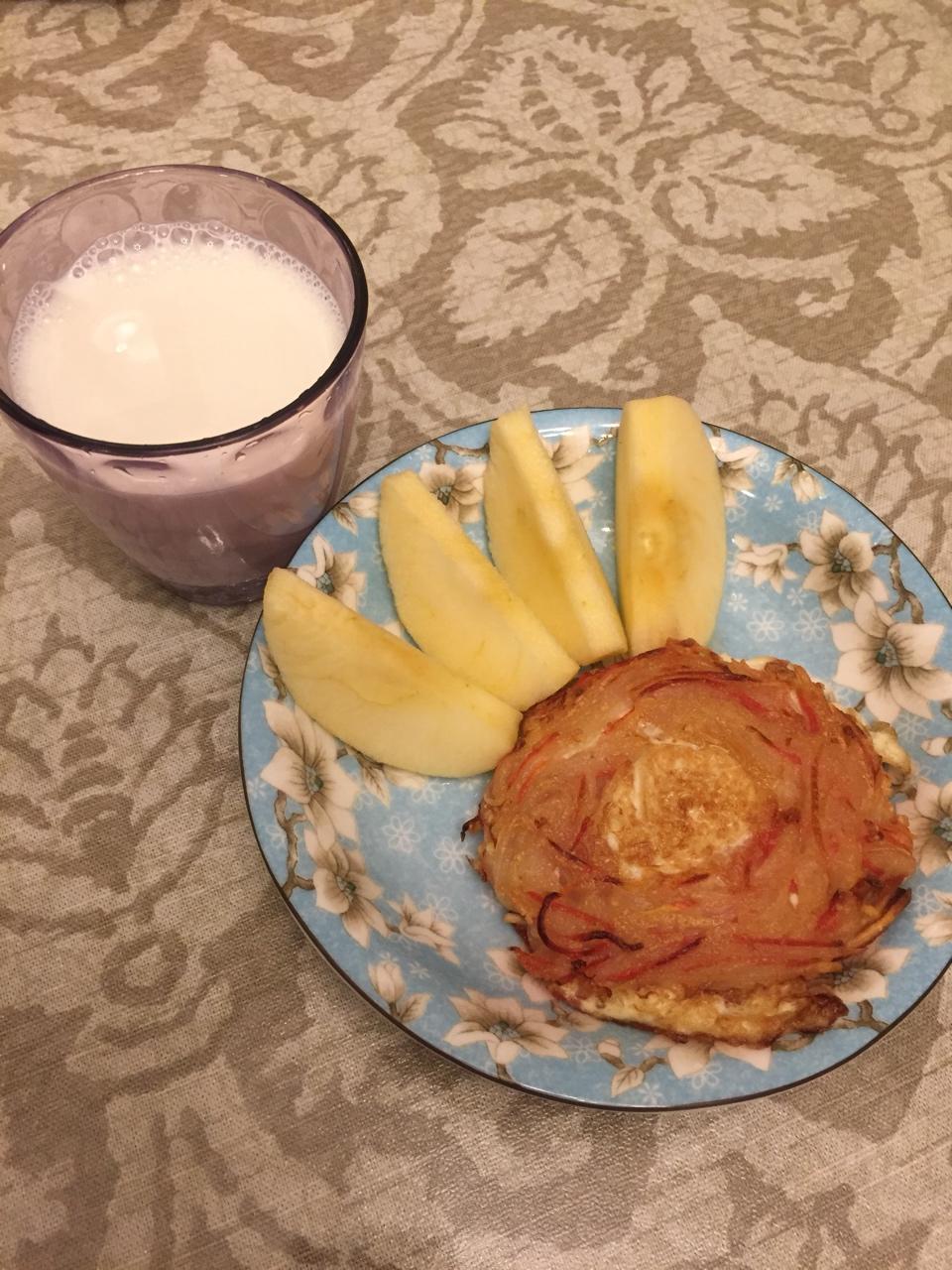 土豆胡萝卜丝煎鸡蛋（鸟巢煎蛋）