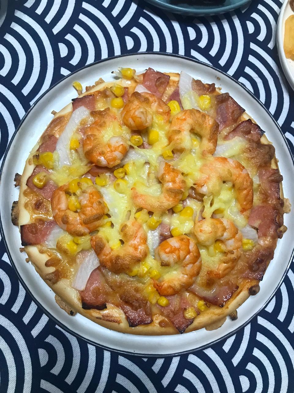 鲜虾培根薄披萨—海氏烤箱定制