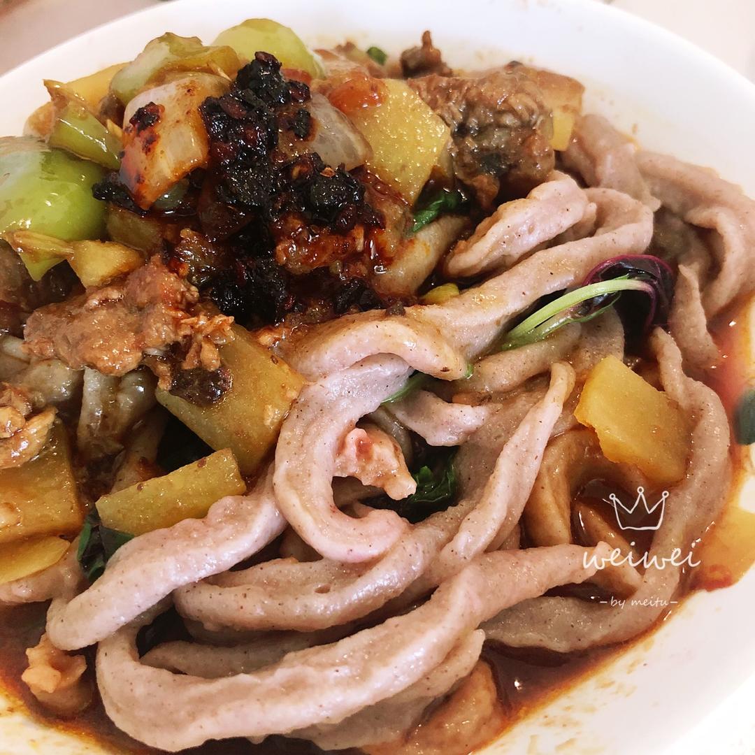 weiweiwu做的简单面食拨面鱼