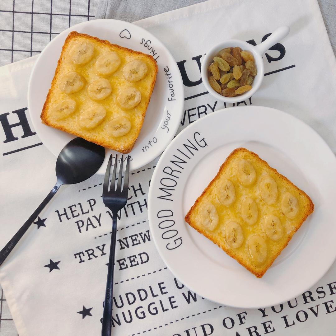 🔥零难度❗️巨好吃的香蕉烤吐司片