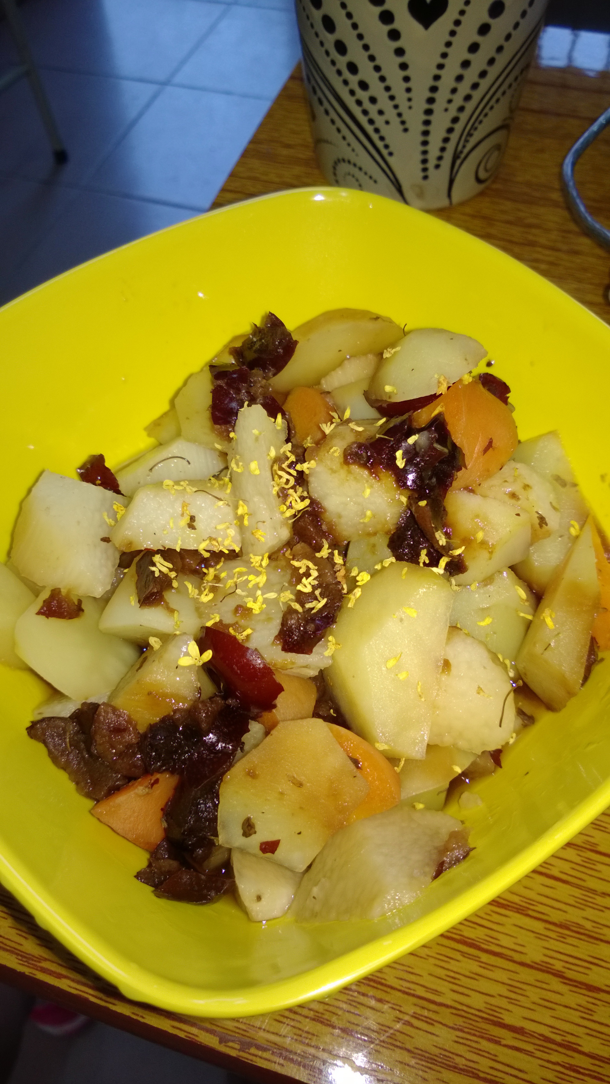 桂花红枣蒸山药