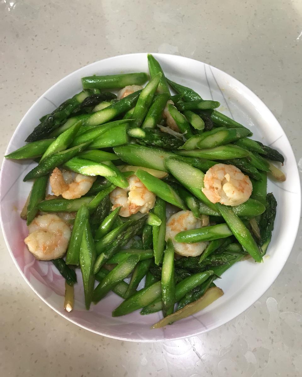 清炒芦笋虾仁