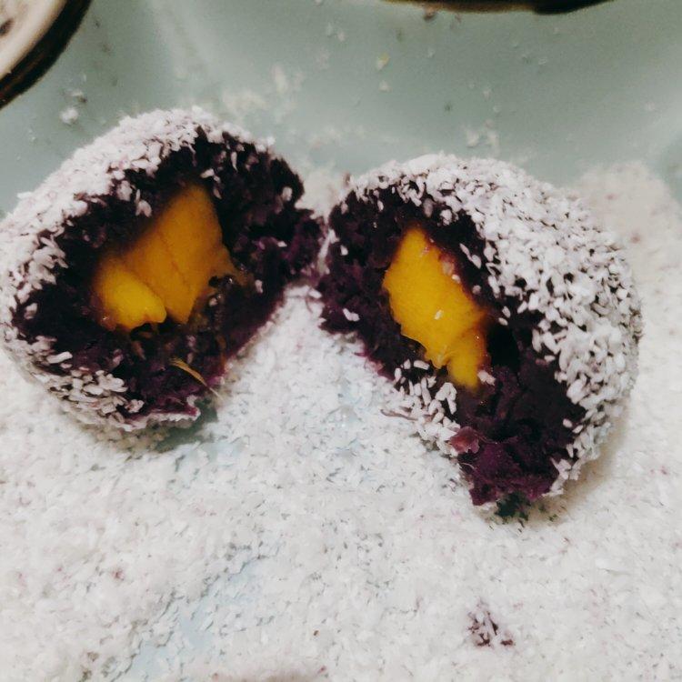 紫薯芒果球