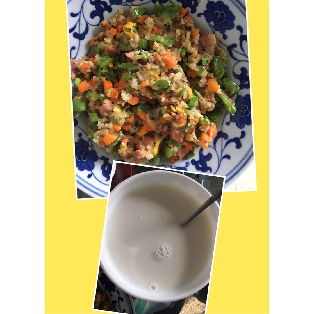 鸡蛋培根炒饭