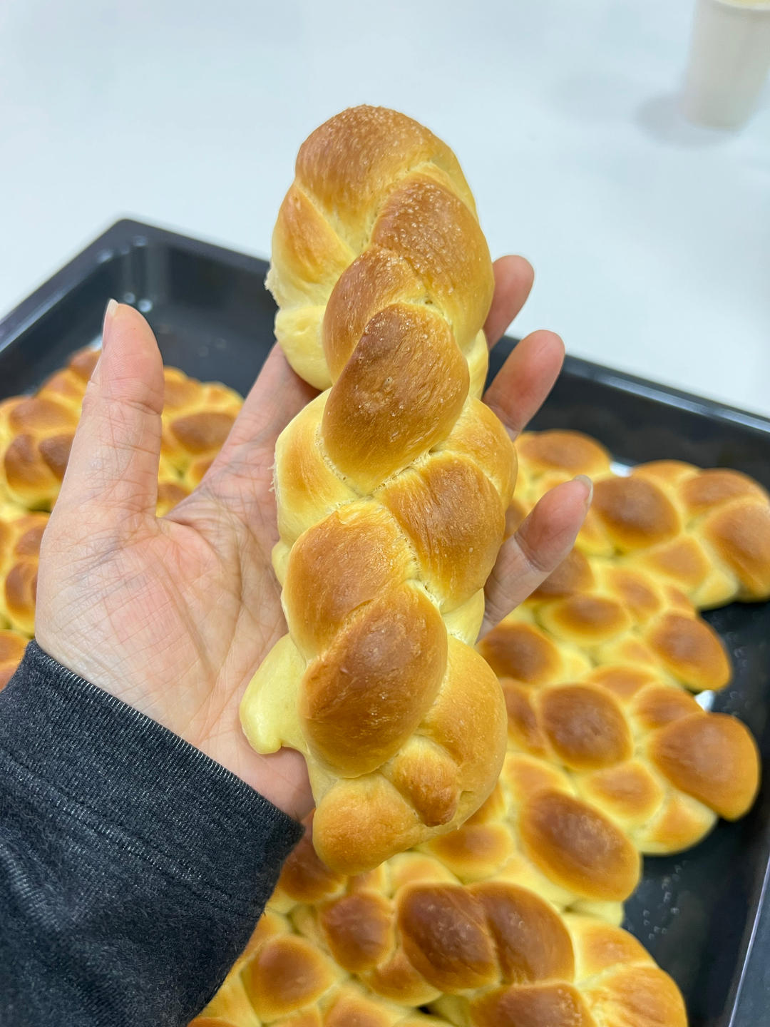 砂糖麻花面包（两股辫子）