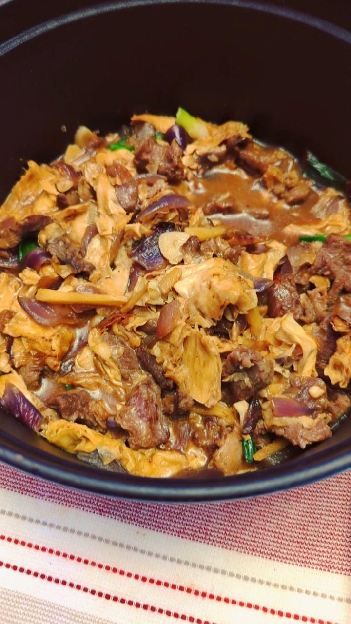 强强联手的腐竹焖牛肉