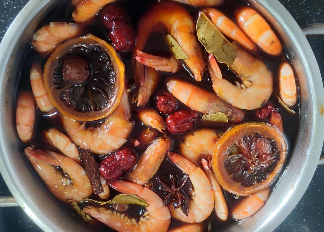 花雕陈皮熟醉虾